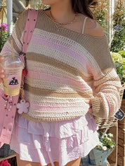 Retro Striped Print Sweaters