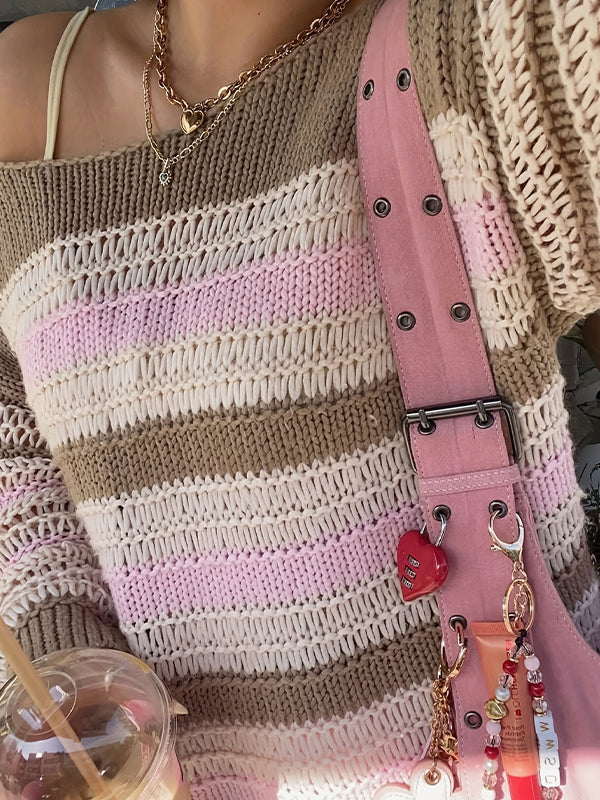 Retro Striped Print Sweaters