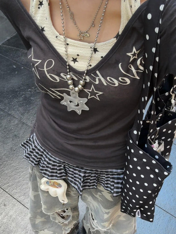 Loose With Star Print Long Sleeve