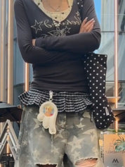 Loose With Star Print Long Sleeve