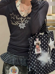 Loose With Star Print Long Sleeve