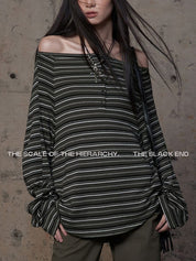 Retro Striped Print Long Sleeve