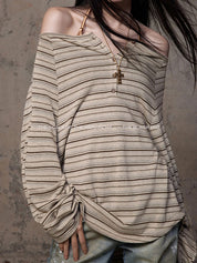 Retro Striped Print Long Sleeve