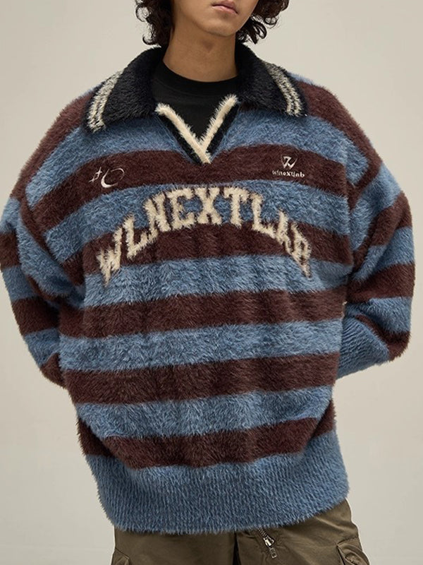 Retro Striped Print Sweaters