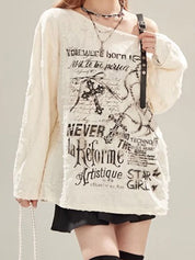 Retro Style Ripped Long Sleeve