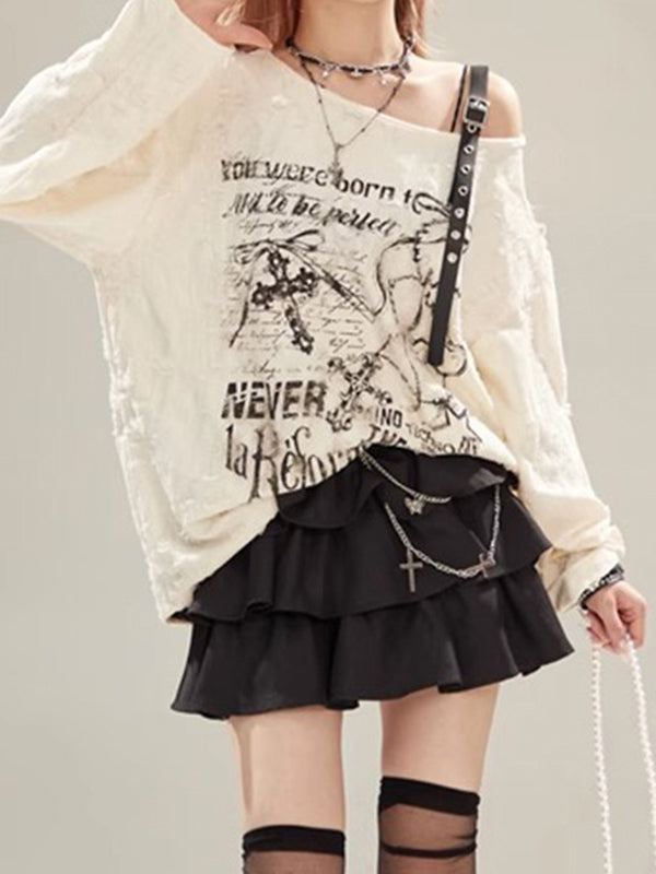 Retro Style Ripped Long Sleeve