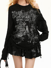 Retro Design-Inspired Graffiti Long Sleeve