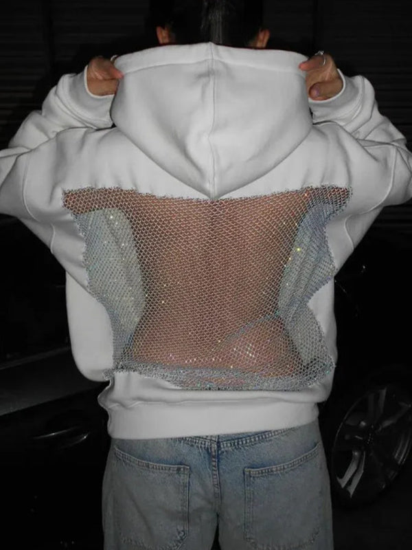 Backless Cutout Sequins Sweatshirts
