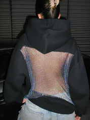 Backless Cutout Sequins Sweatshirts