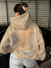 Backless Cutout Sequins Sweatshirts