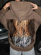 Backless Cutout Lace Sweatshirts