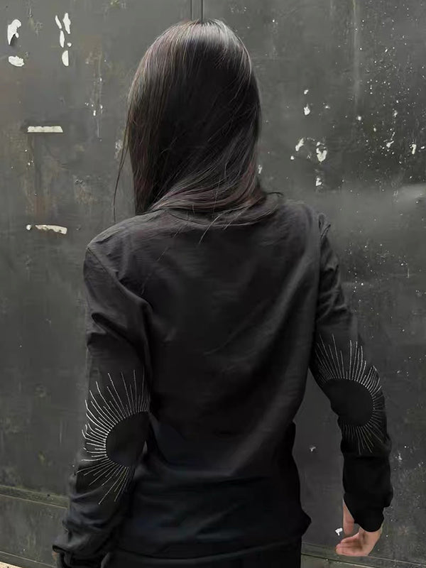 Personalized Hot-Fixed Rhinestones Long Sleeve