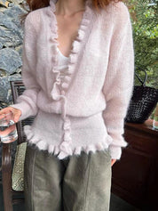 Waist-Hugging Ruffled Sweater