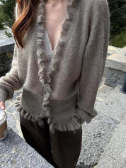 Waist-Hugging Ruffled Sweater