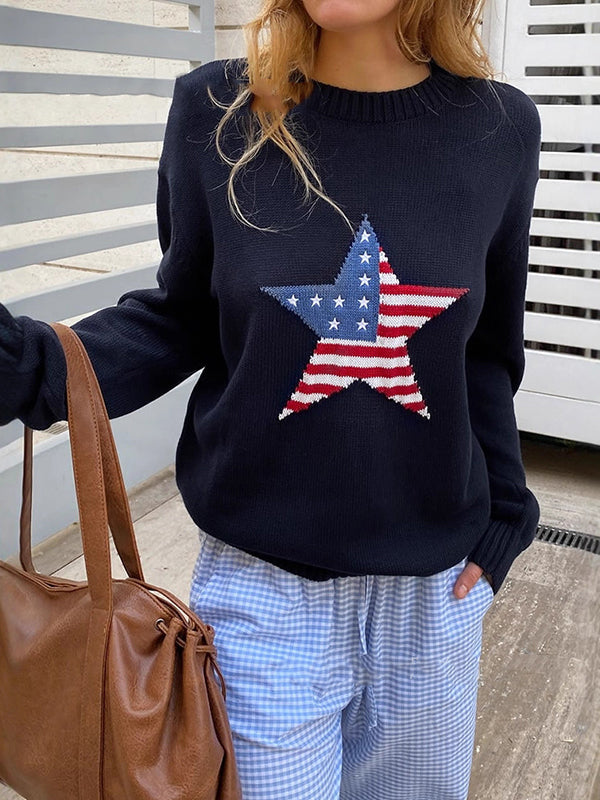 National Flag Pattern Sweater