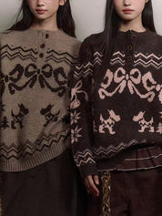 Henley Jacquard Sweater