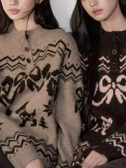 Henley Jacquard Sweater