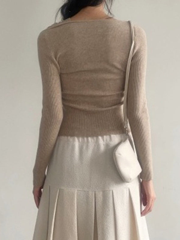 Twisted Asymmetrical Off-The Long Sleeve