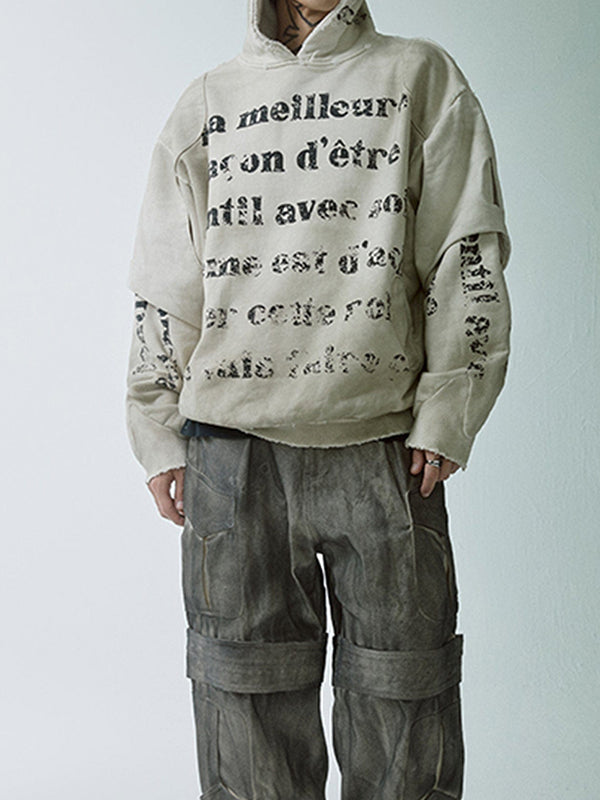 English-Printed Retro Sweatshirt