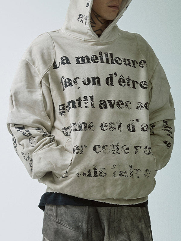 English-Printed Retro Sweatshirt