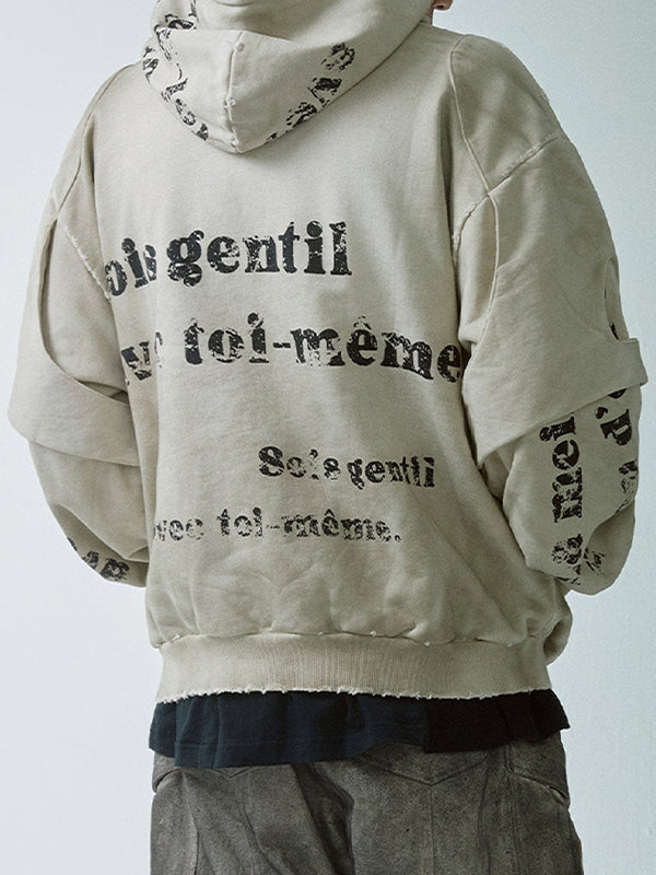 English-Printed Retro Sweatshirt