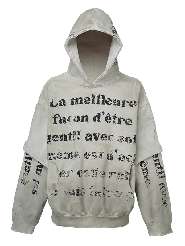 English-Printed Retro Sweatshirt