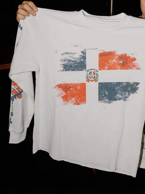 American Flag Retro Sweatshirt Oversized Long Sleeve