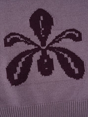 Flower Vintage Round Neck Knitted Sweater