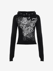 Retro Print Dark Long Sleeve