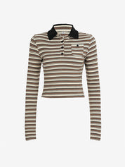 Striped Polo Neck Long Sleeve