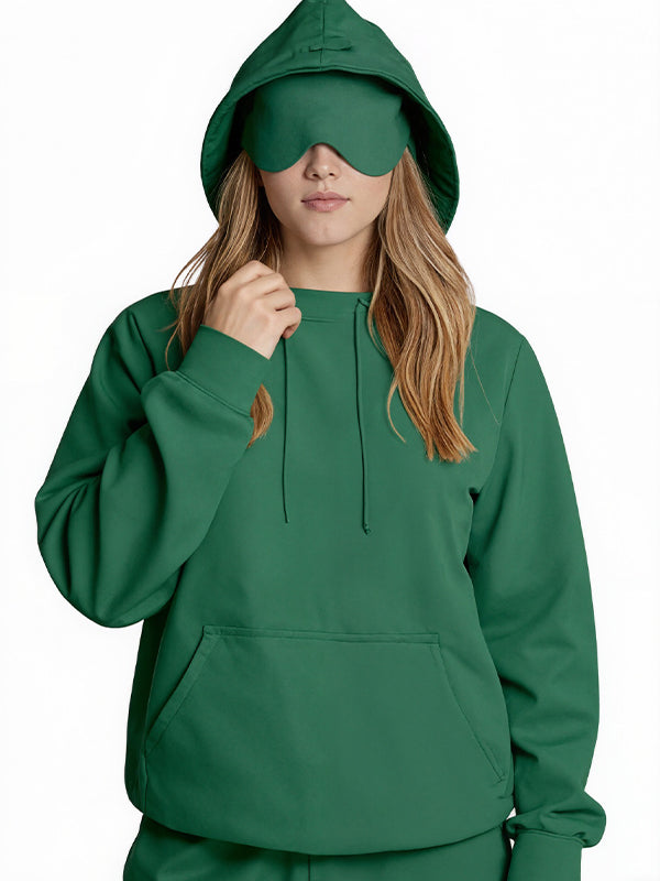 Built-In Eye Mask Multi-Pocket Sweatshirts