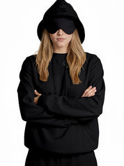 Built-In Eye Mask Multi-Pocket Sweatshirts