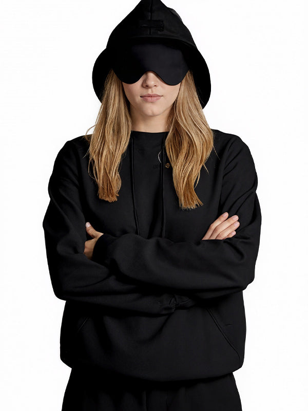 Built-In Eye Mask Multi-Pocket Sweatshirts