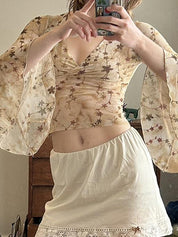 Retro Floral Print Long Sleeve