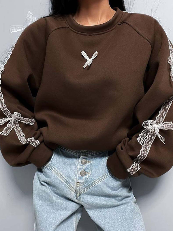 3D Bowknot Loose Sweatshirt