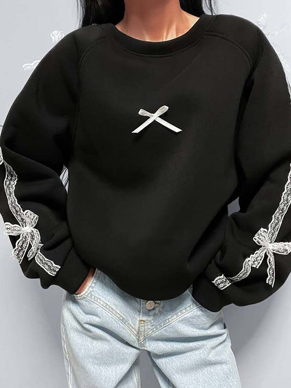 3D Bowknot Loose Sweatshirt