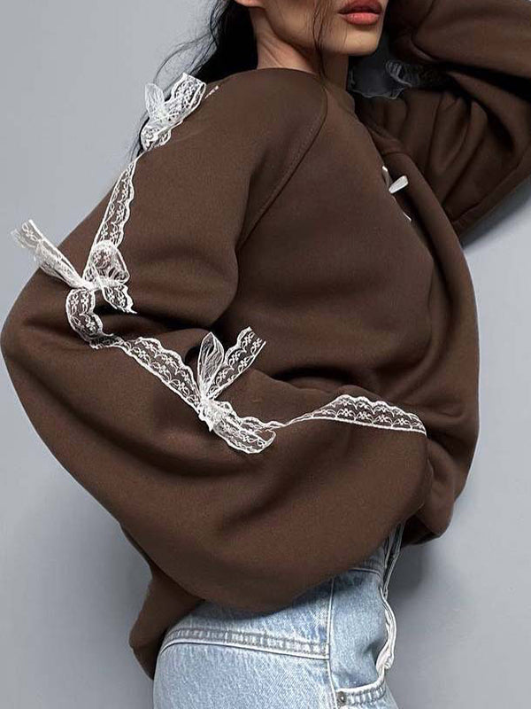 3D Bowknot Loose Sweatshirt