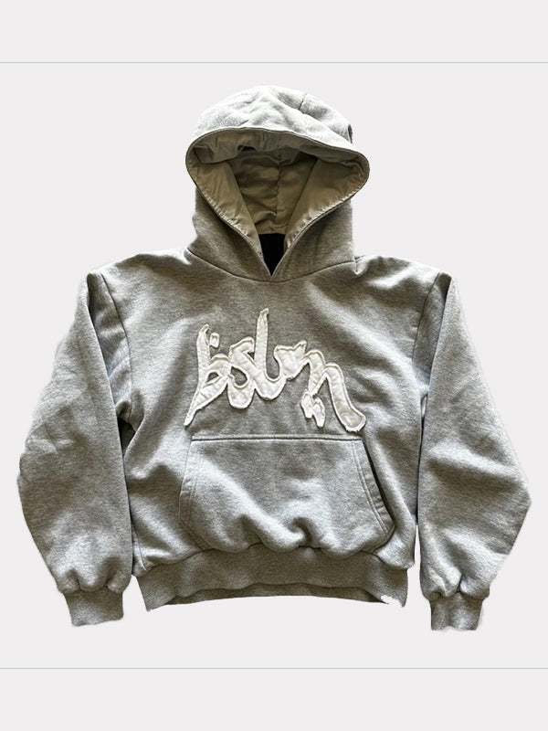 Patch Print Pocket Hoodie Sweatshirts