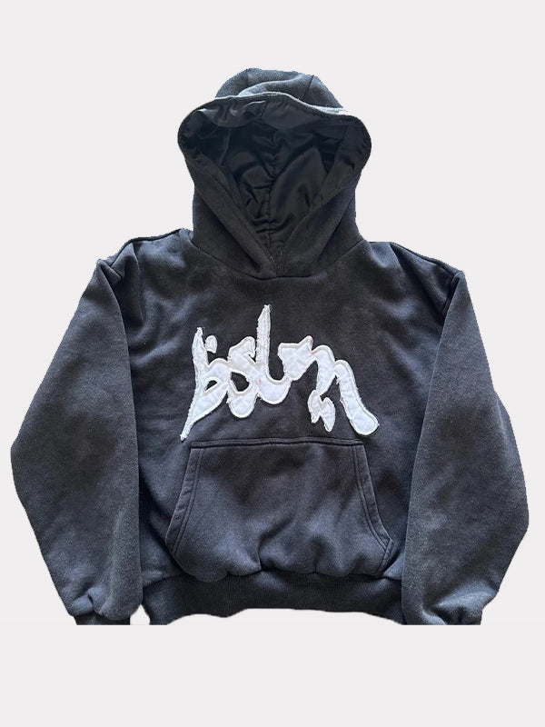 Patch Print Pocket Hoodie Sweatshirts