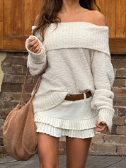 One-Shoulder Loose Sweater