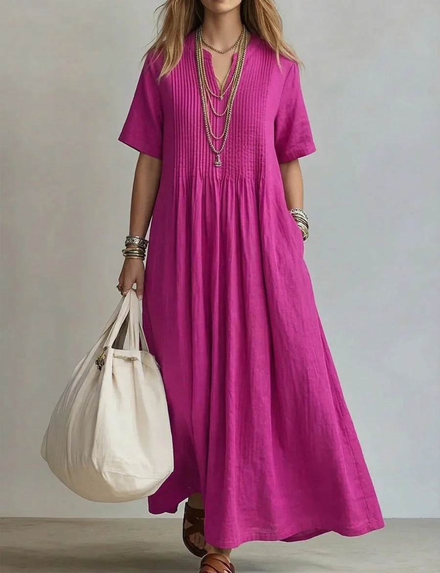 Women's Loose Casual V-Neck Dress