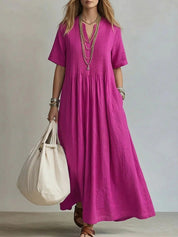 Women's Loose Casual V-Neck Dress