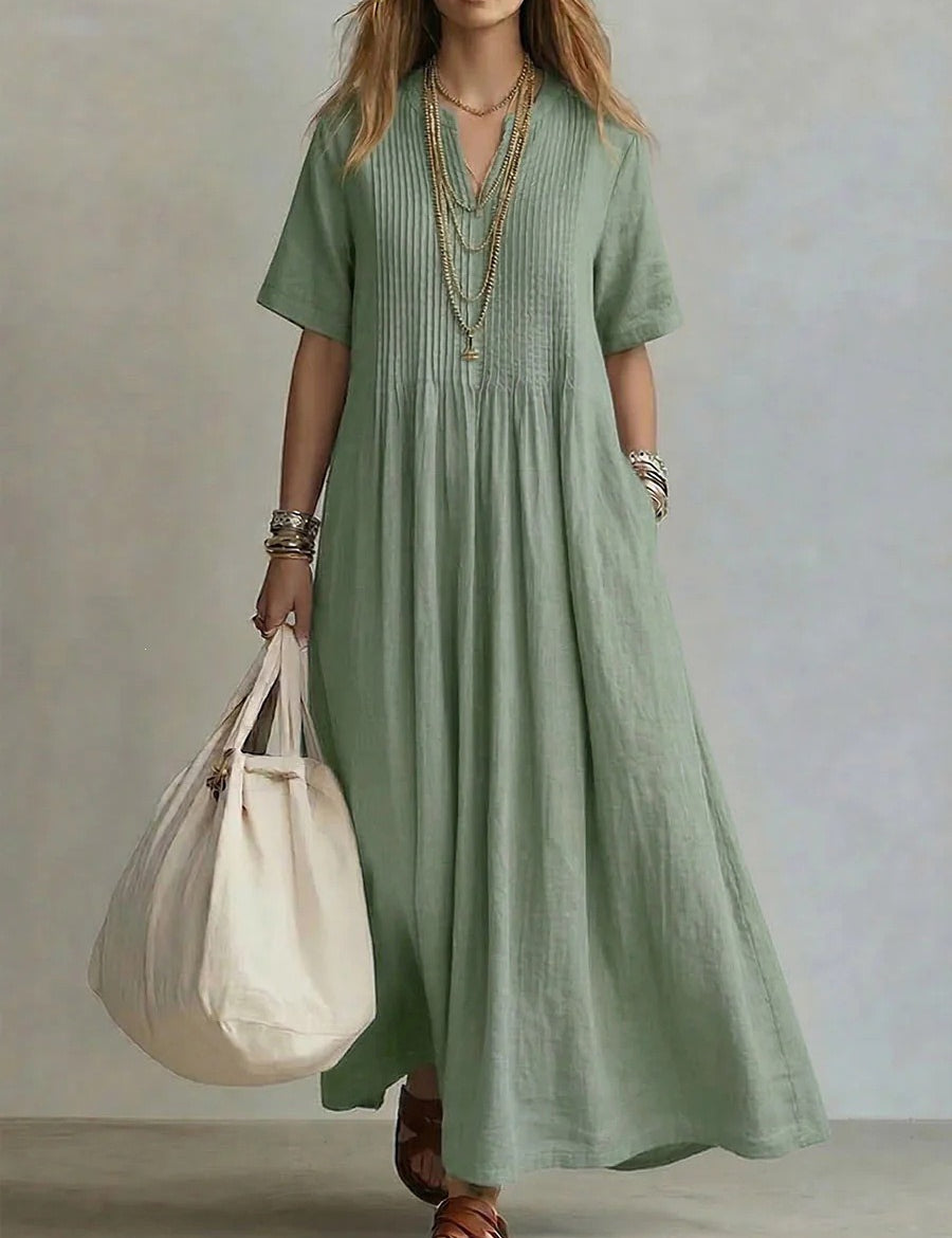 Women's Loose Casual V-Neck Dress