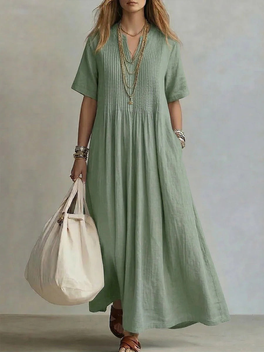 Women's Loose Casual V-Neck Dress