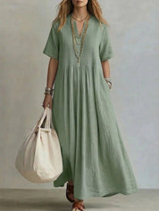 Women's Loose Casual V-Neck Dress