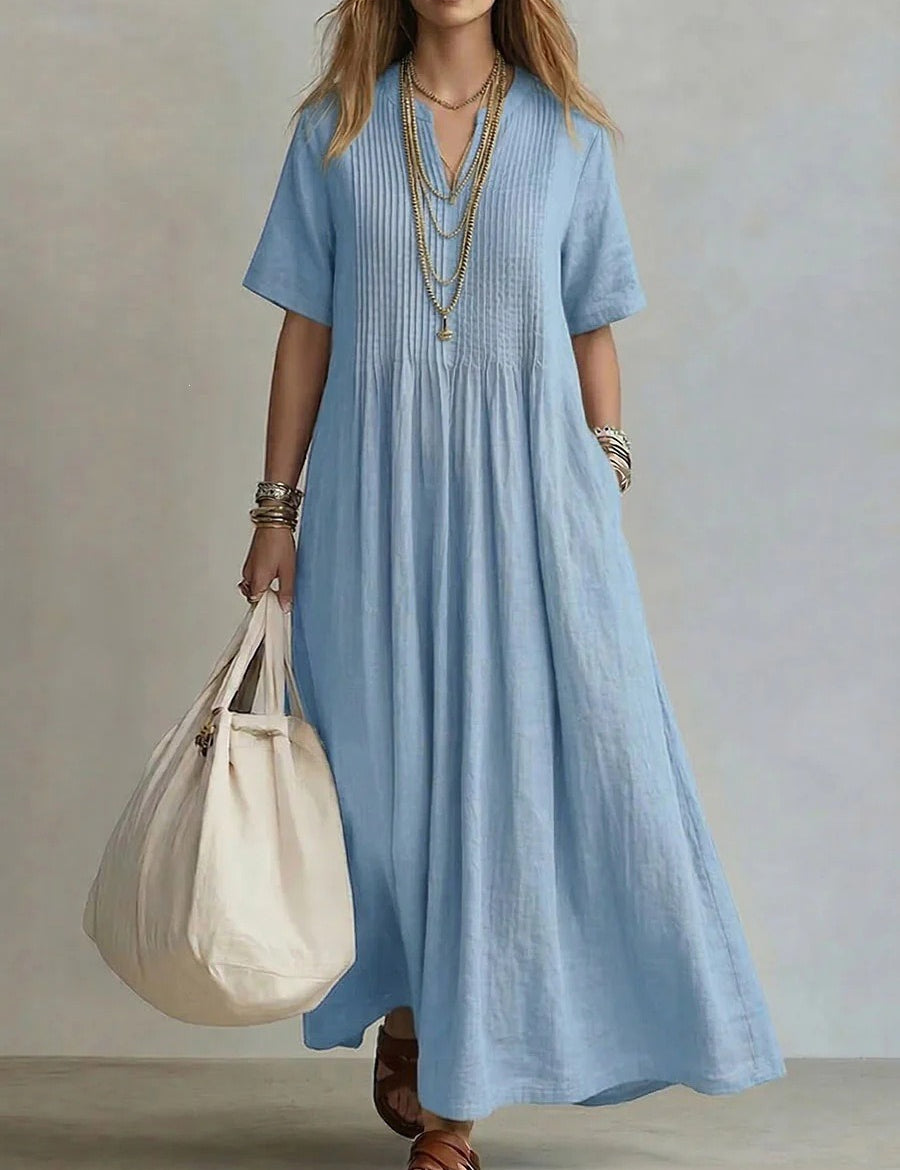 Women's Loose Casual V-Neck Dress