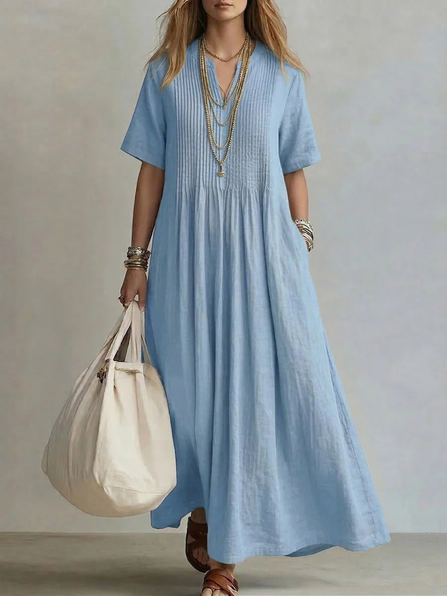 Women's Loose Casual V-Neck Dress