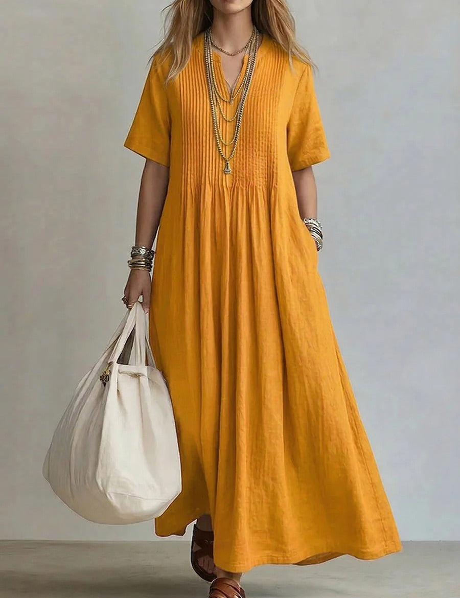Women's Loose Casual V-Neck Dress