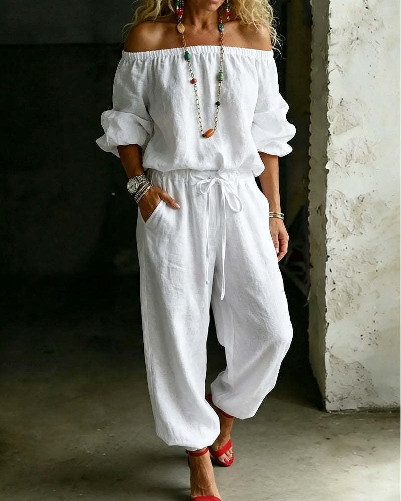 Women's Casual Two-Piece Set with Pockets