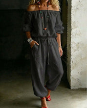 Women's Casual Two-Piece Set with Pockets